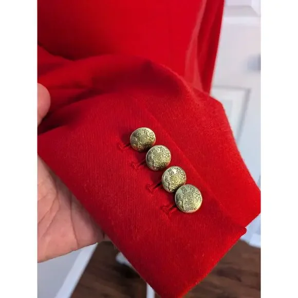 J.Crew Blazer Sz 4 Wool Blend Jacket Red Lined Corpcore Career Academia Preppy - Picture 5 of 9